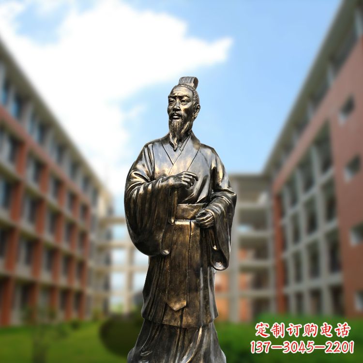 沧州精美艺术,历久弥新的孟子玻璃钢仿铜雕像