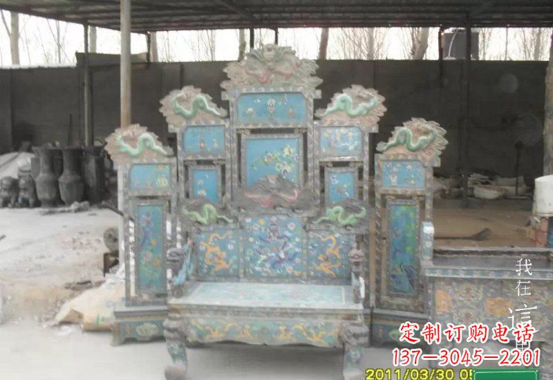 沧州青铜仿古龙椅雕塑,精美传神