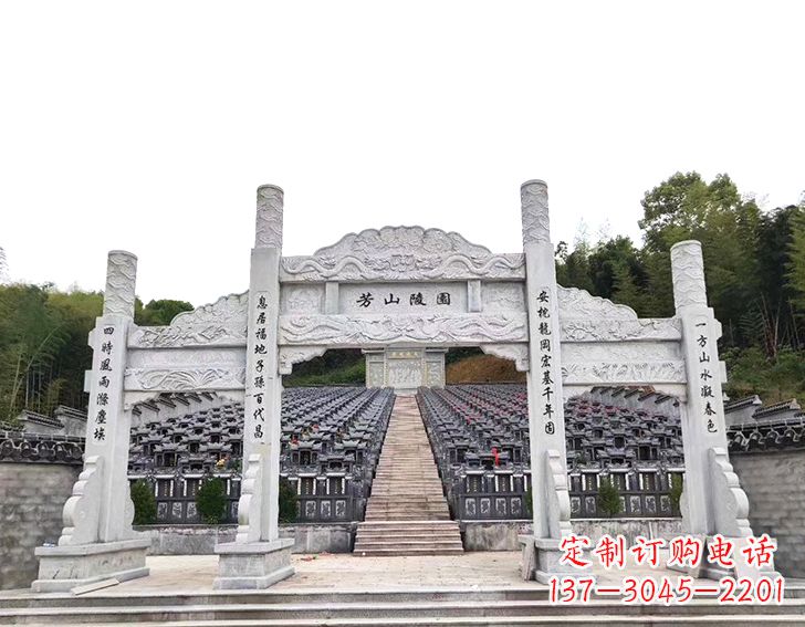 沧州精致雕刻的三门石牌坊雕塑
