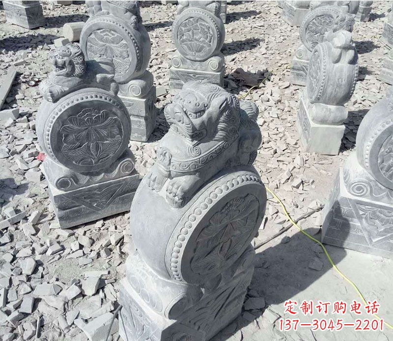 沧州狮子抱鼓石招财门墩石雕,尊贵大气典雅