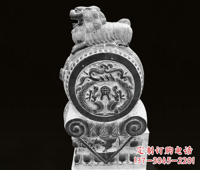 沧州中领雕塑狮子石抱鼓仿古石门墩