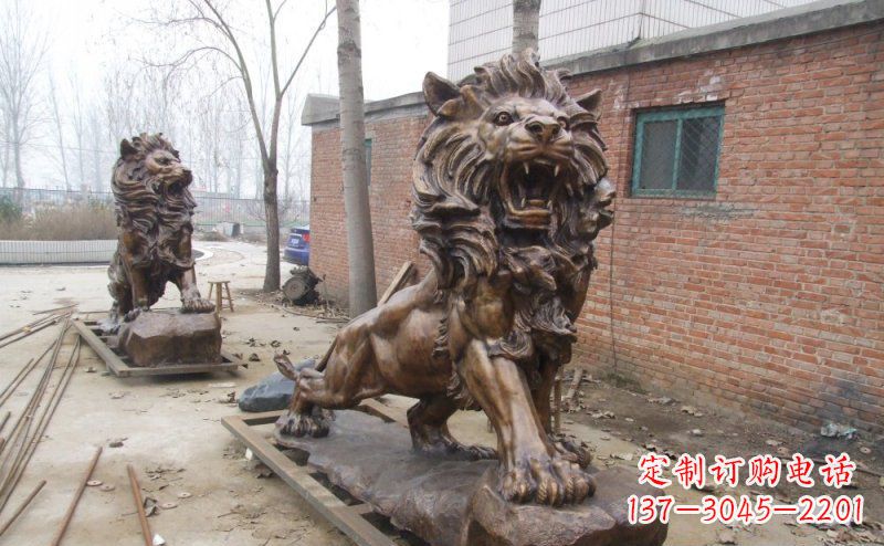 沧州狮子企业动物铜雕