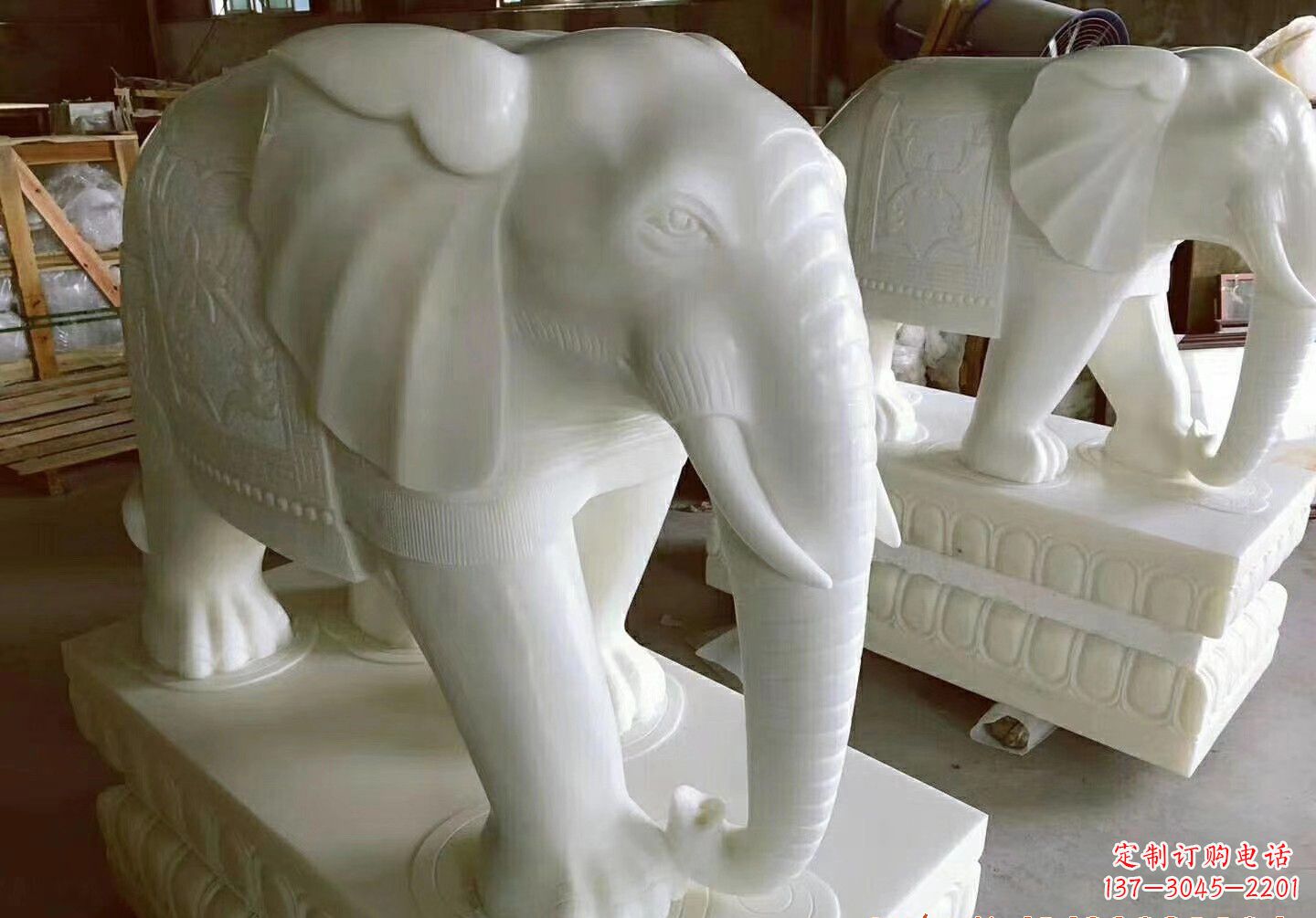 沧州石雕大象雕塑,展现大象优雅的身姿