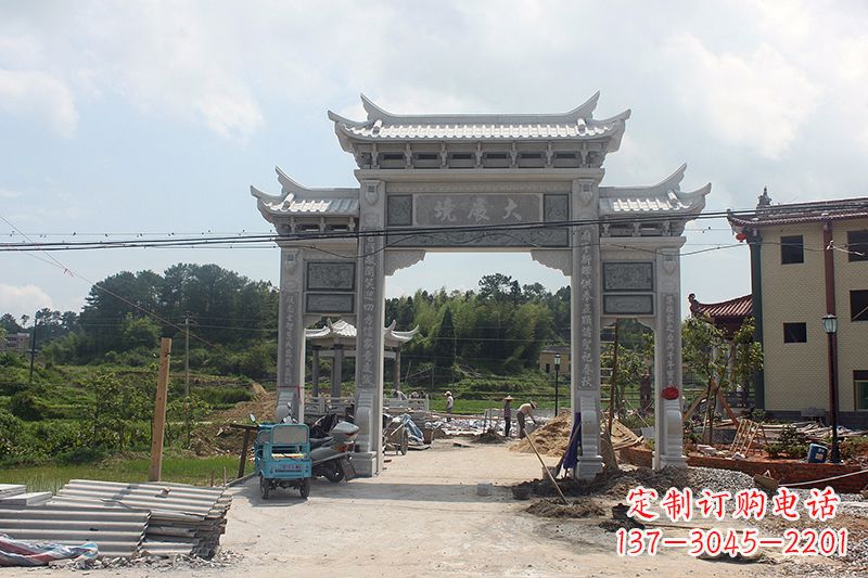 沧州中领雕塑:牌坊浮雕墙仿古雕塑工艺