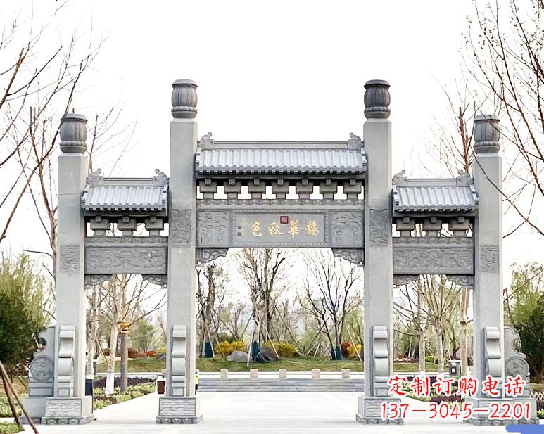 沧州装饰你的屋外,选择领雕塑的石雕牌坊