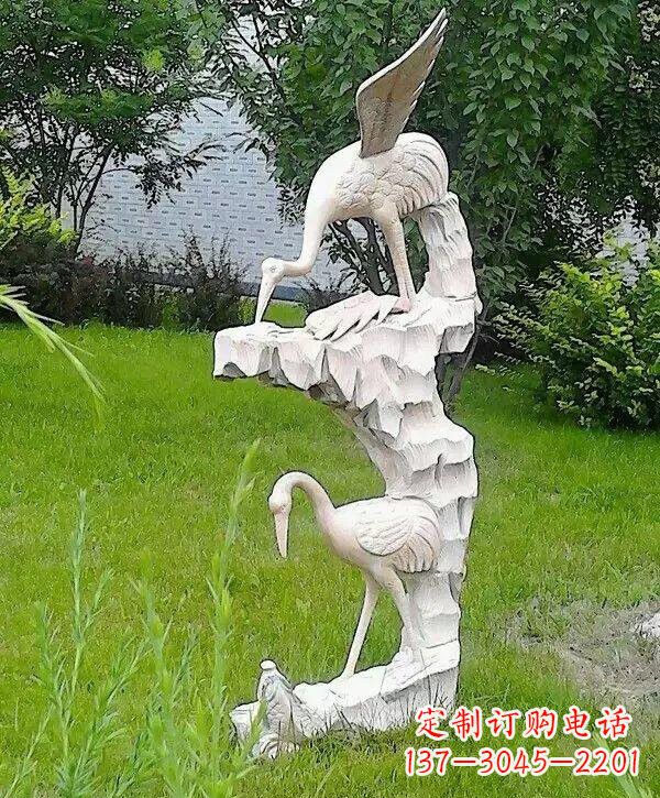 沧州石雕仙鹤鲤鱼
