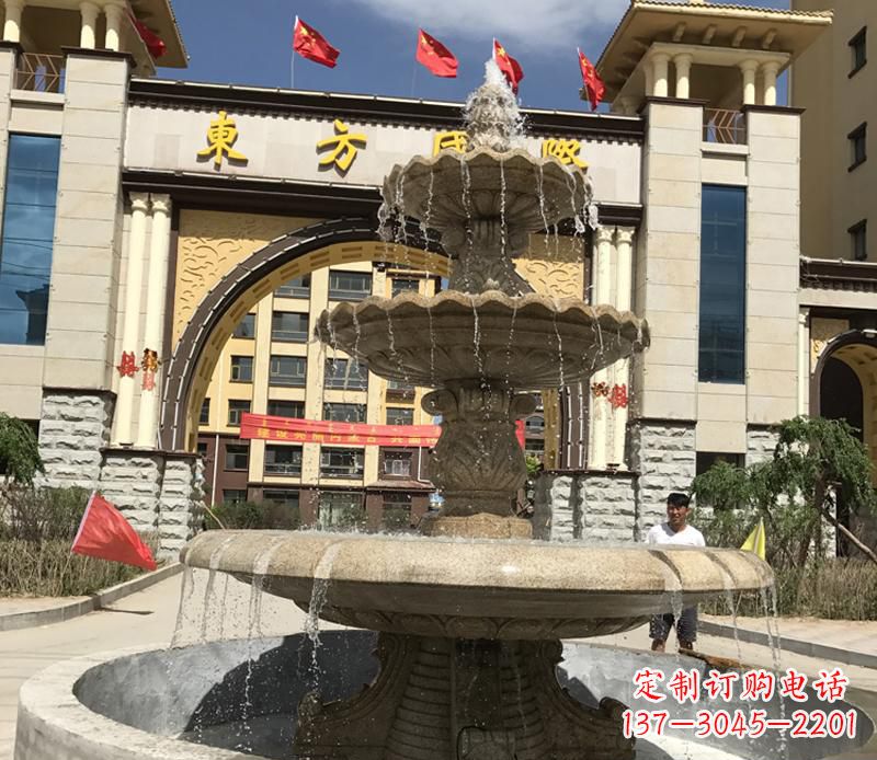 沧州石雕小区大型喷泉雕塑