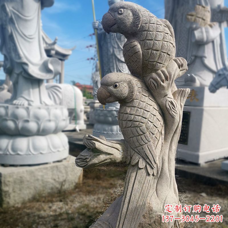 沧州石雕鹦鹉景观雕塑摆件
