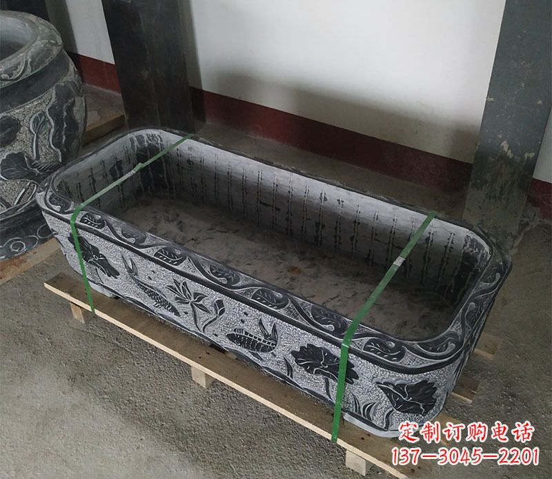 沧州石浮雕鱼缸仿古鱼缸石雕