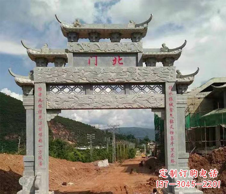 沧州石牌坊单门牌坊石雕
