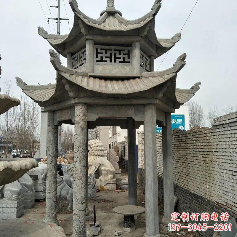 沧州双层大理石凉亭雕塑