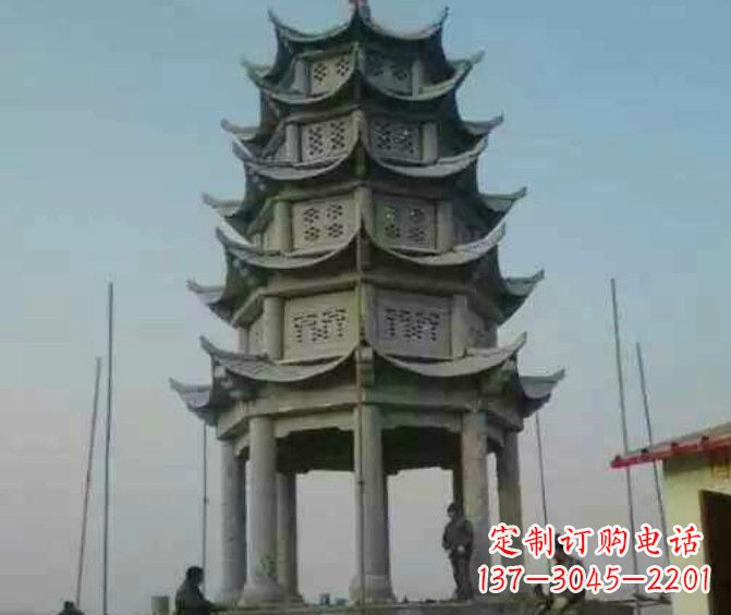 沧州双层大理石凉亭石雕 (2)