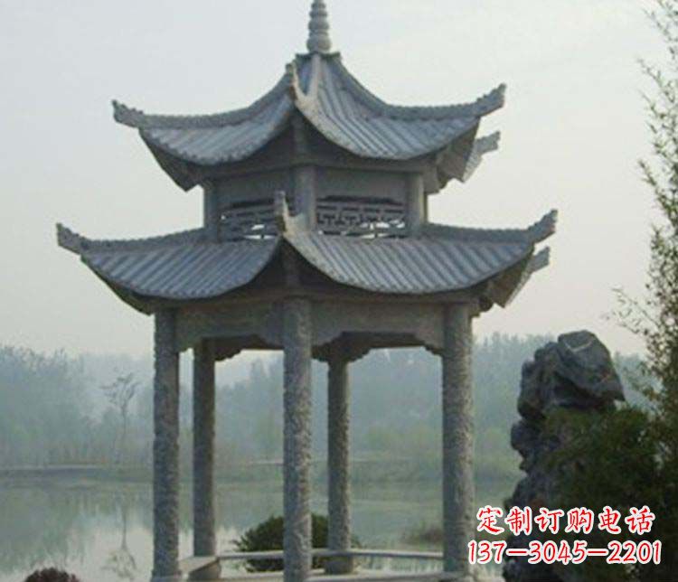 沧州双层仿古凉亭石雕_2
