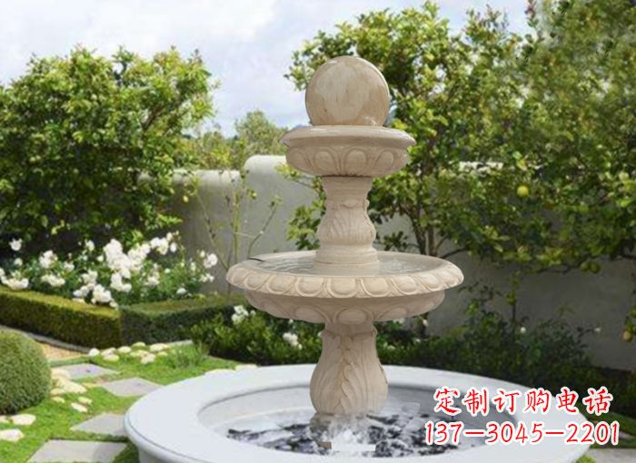 沧州双层风水球喷泉别墅石雕