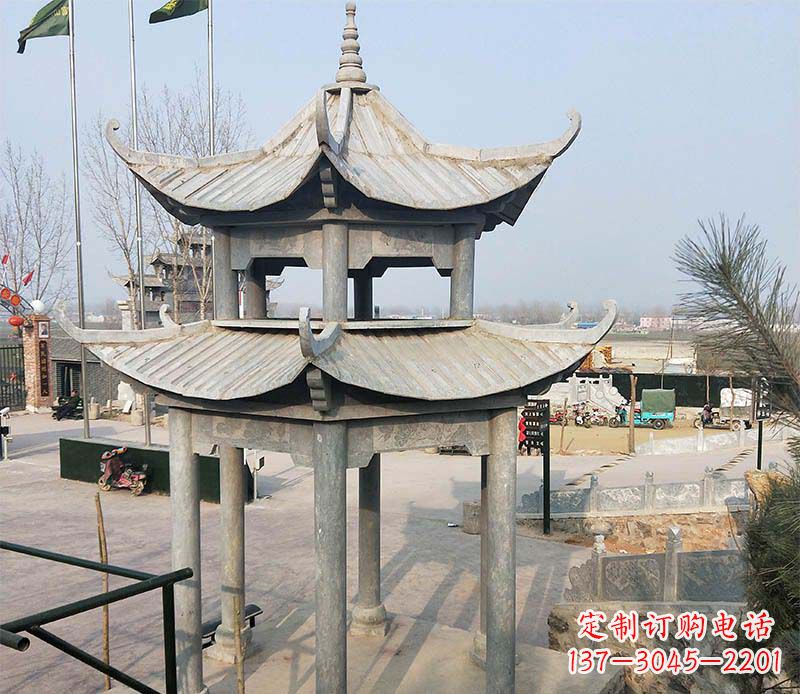 沧州双层户外凉亭石雕