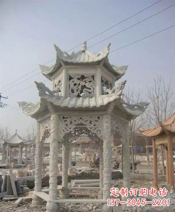 沧州双层凉亭石雕