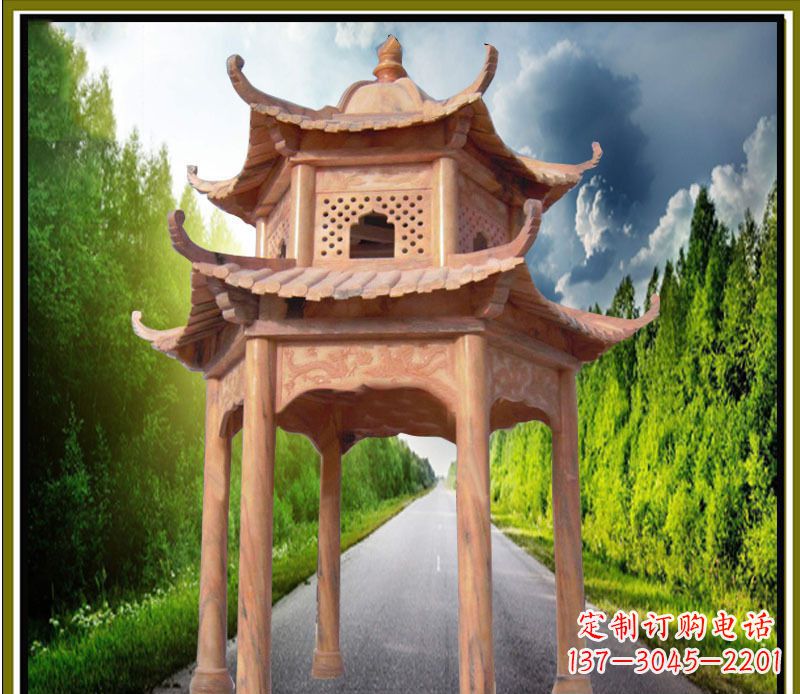 沧州双层凉亭园林石雕