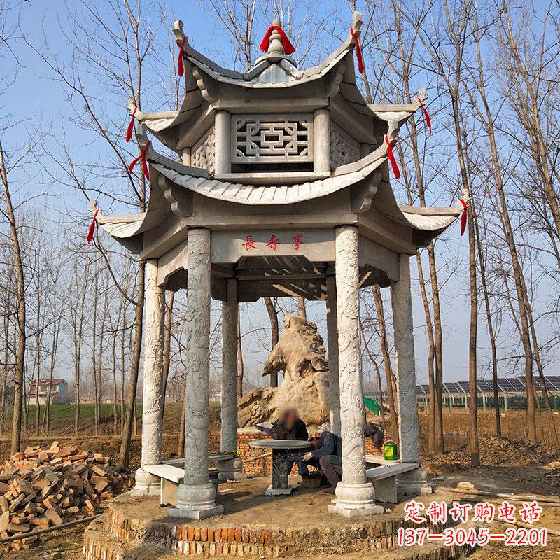 沧州双层六角石凉亭