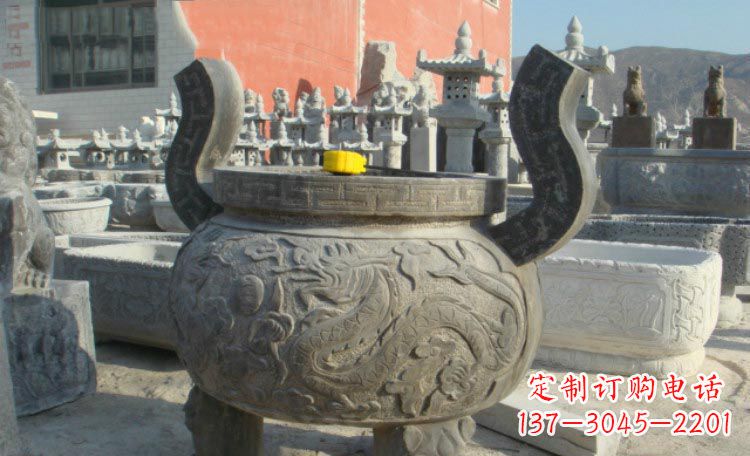 沧州双龙戏珠浮雕香炉铜雕