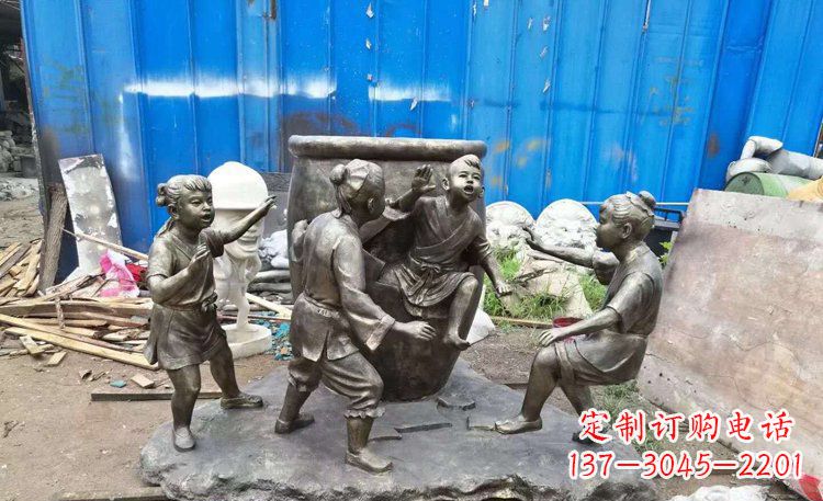 沧州司马光砸缸铜雕 (2)