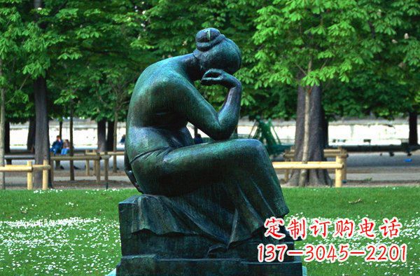 沧州思考的女人青铜人物铜雕