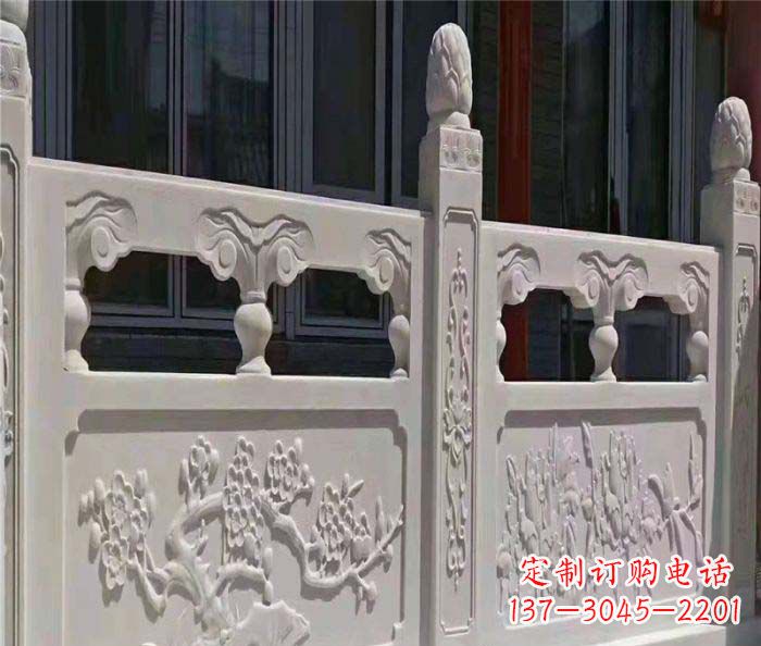 沧州寺庙景观汉白玉石浮雕栏板 (2)