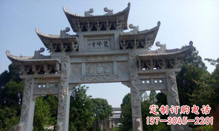 沧州寺庙三门五楼石牌坊