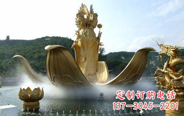 沧州寺庙三面观音雕像