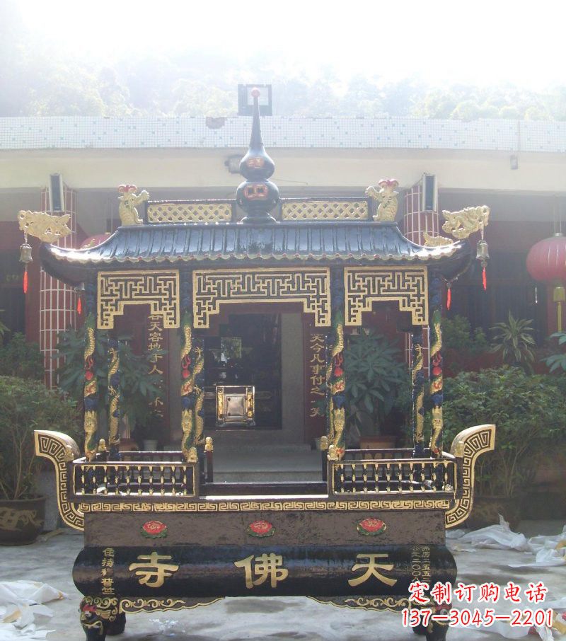 沧州寺庙铸铜四足方形带顶香炉
