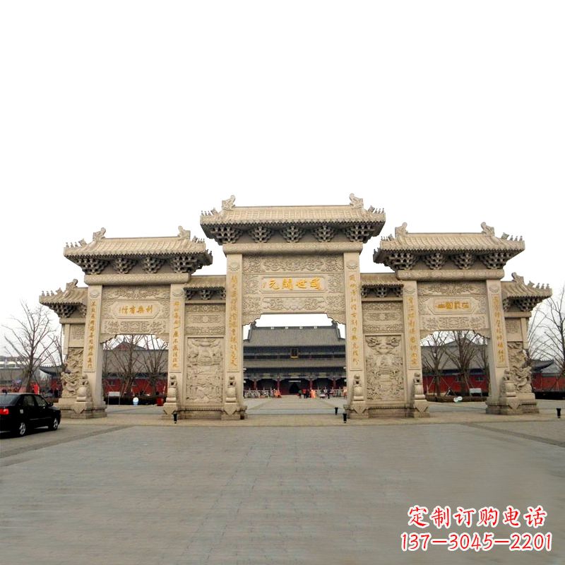 沧州寺院景区石雕牌坊