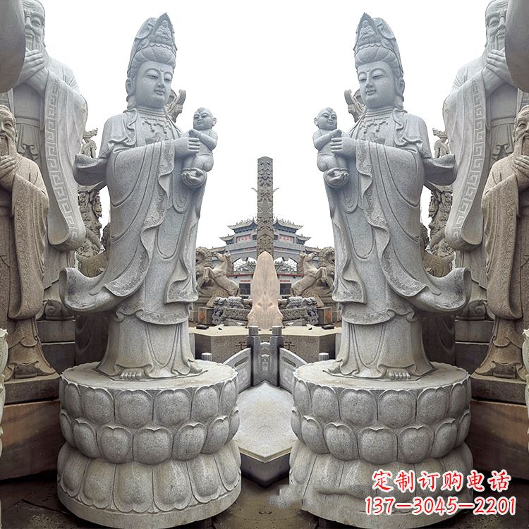 沧州送子观音青石雕塑