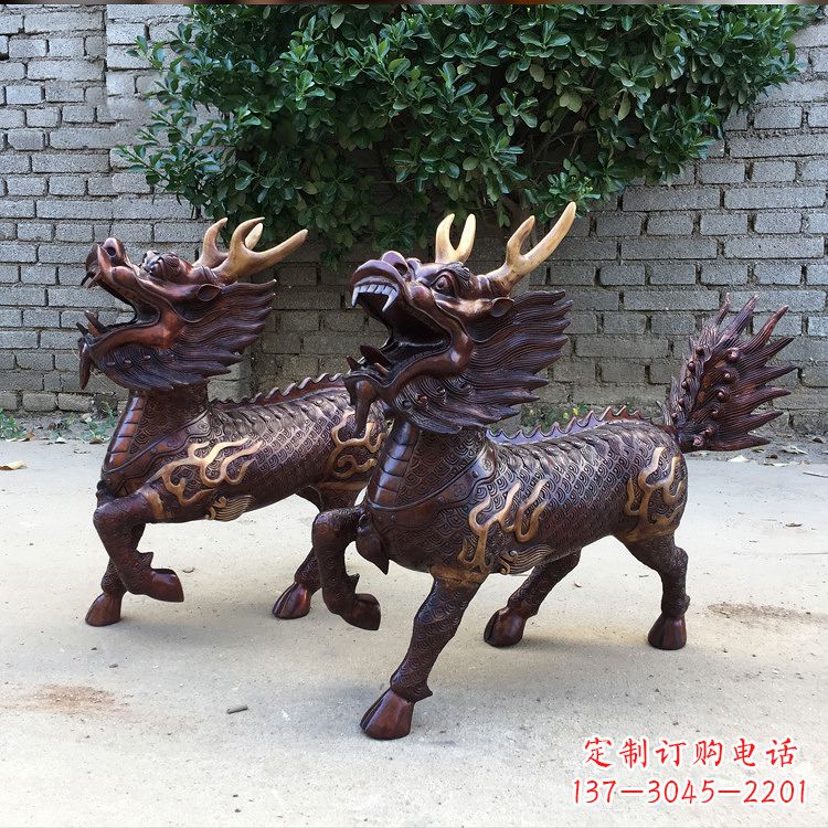 沧州送子麒麟铜雕塑