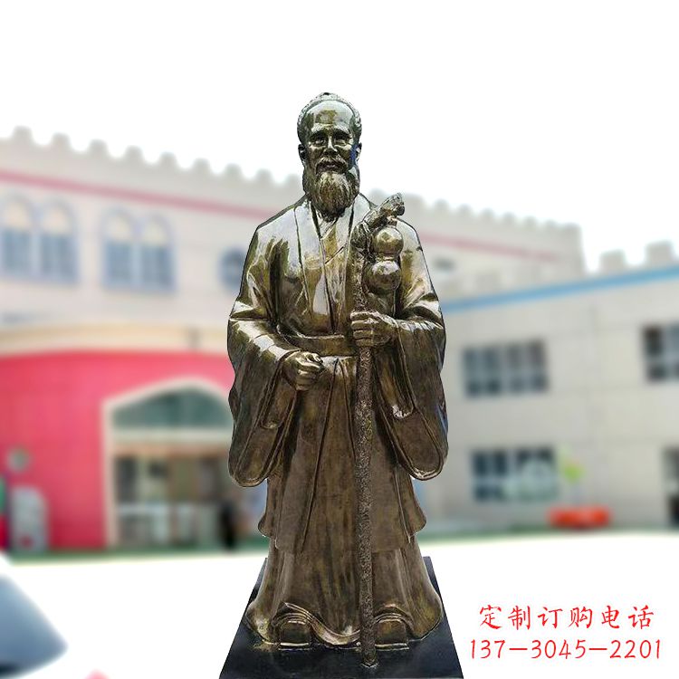 沧州孙思邈仿铜玻璃钢雕塑-医院著名医学人物雕像