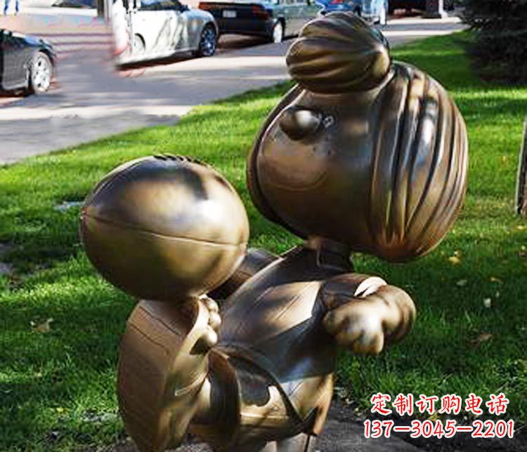 沧州踢球的小女孩铜雕