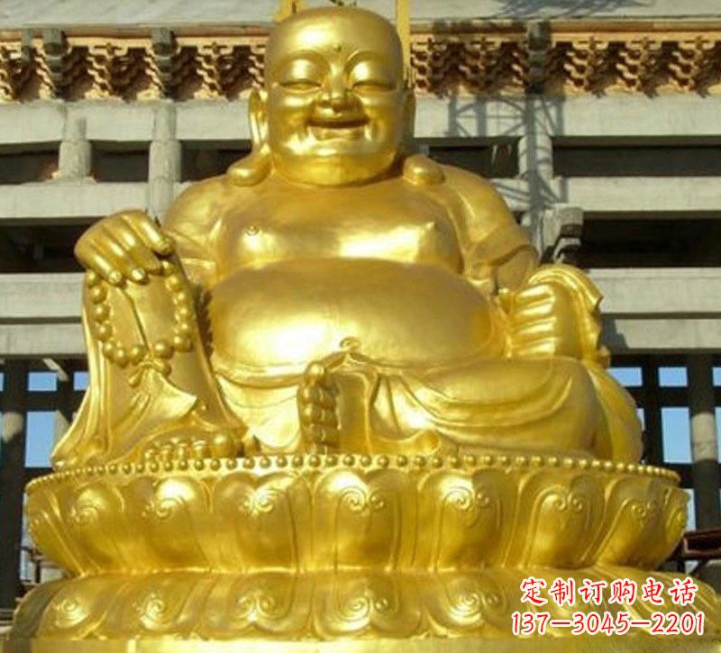 沧州贴金弥勒佛铜雕