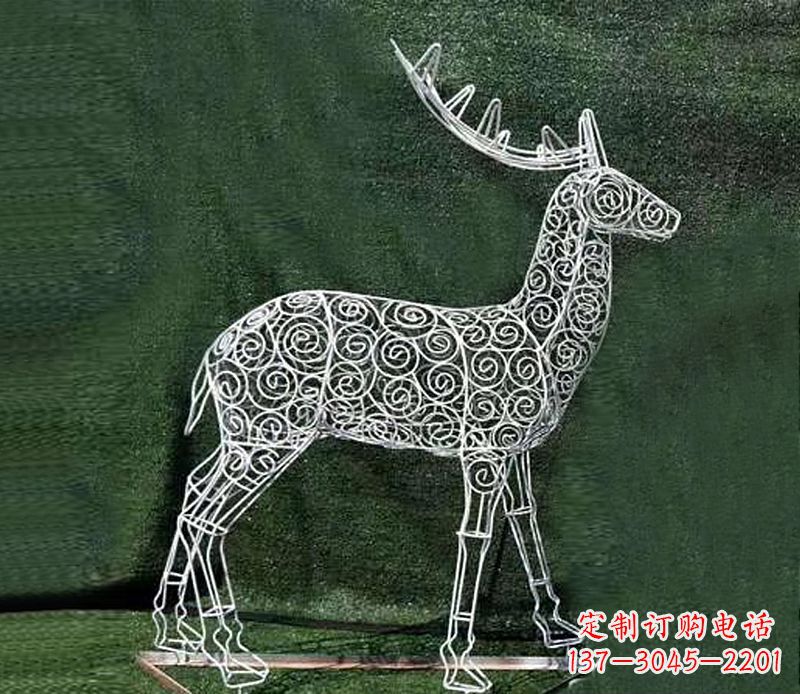 沧州铁艺不锈钢镂空梅花鹿雕塑