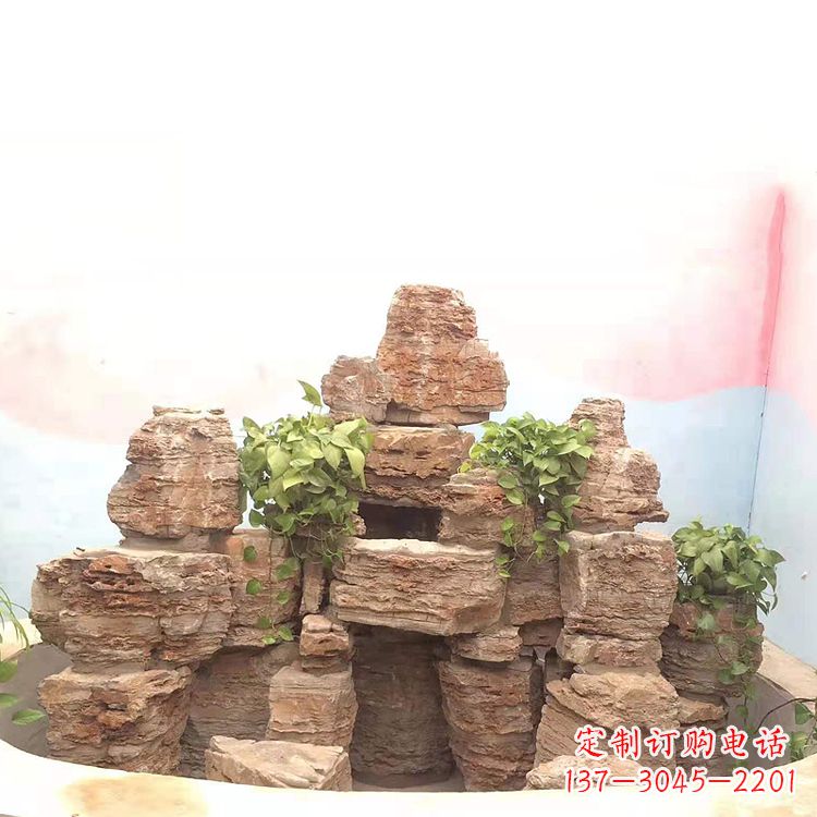 沧州庭院园林假山鱼池
