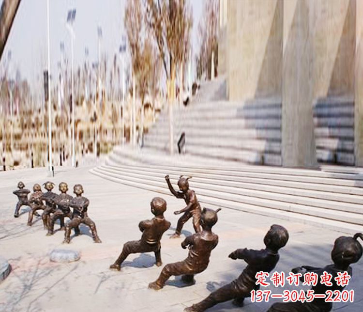 沧州铜雕拔河儿童游戏雕塑