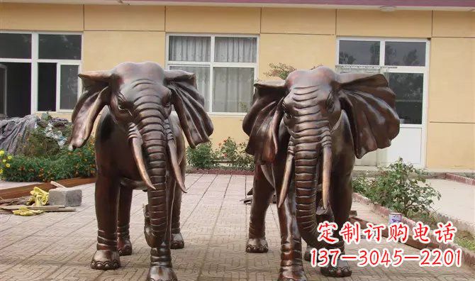沧州铜雕大象公司门口动物雕塑