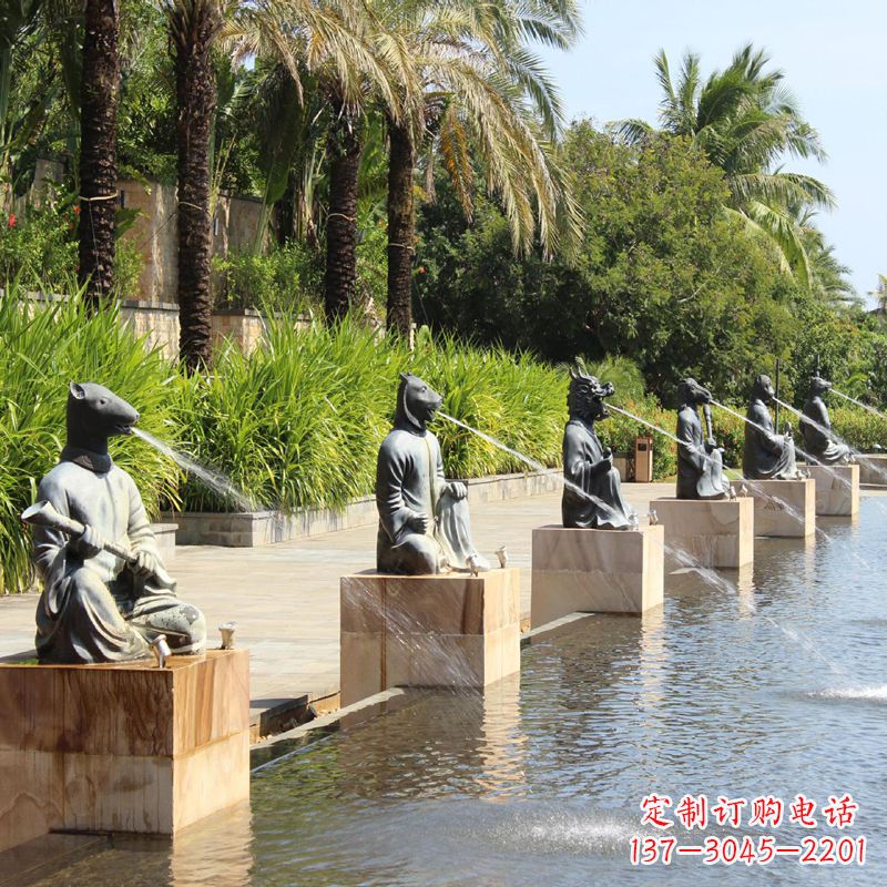 沧州铜雕动物喷泉景观雕塑