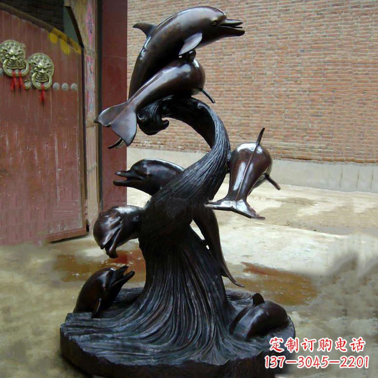 沧州铜雕海豚景观雕塑