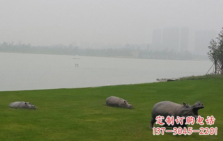 沧州铜雕河马公园动物雕塑