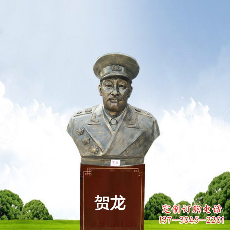 沧州铜雕贺龙头像