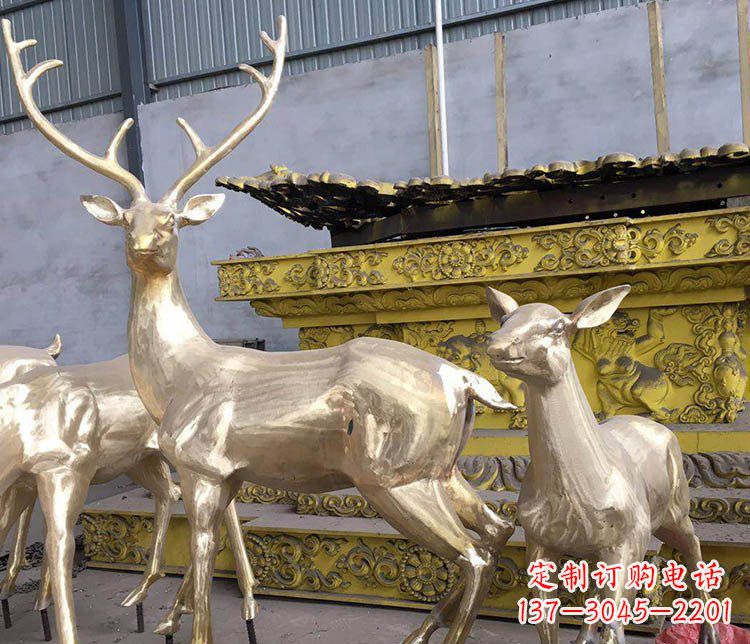 沧州铜雕户外动物小鹿雕塑