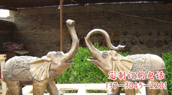 沧州铜雕吉祥小象公园动物雕塑