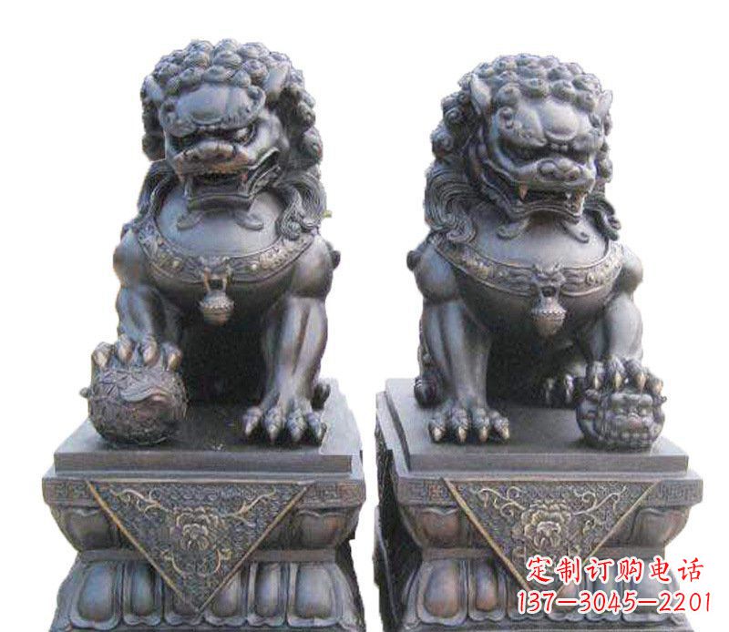 沧州铜雕酒店镇宅招财狮子摆件 (2)