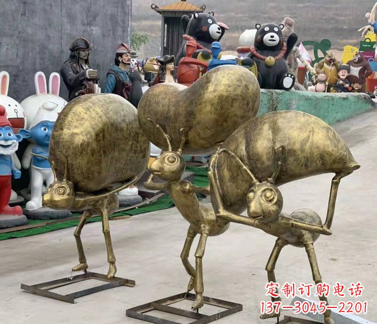 沧州铜雕蚂蚁搬家雕塑