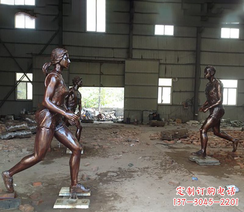 沧州铜雕跑步女生