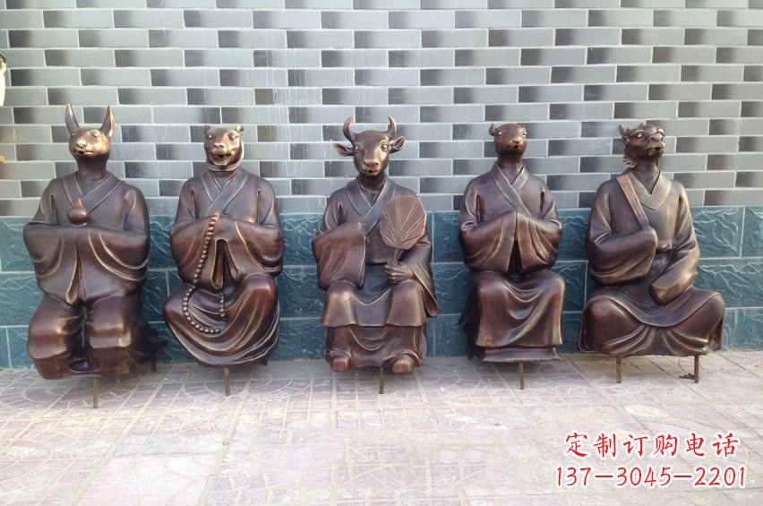 沧州铜雕兽首人身十二生肖雕塑