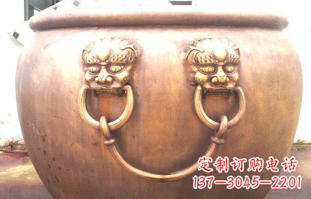 沧州铜雕水缸寺庙景观雕塑_1
